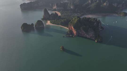 HDR航拍泰国甲米莱利海滩海滨自然风光视频素材模板下载