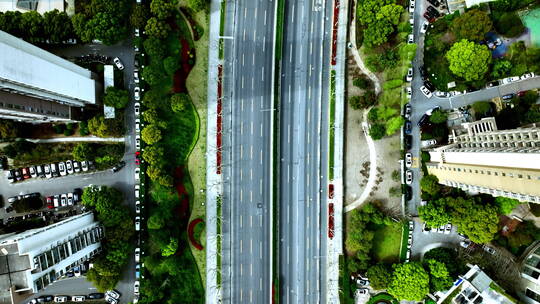 上海疫情_空荡的马路航拍视频素材模板下载