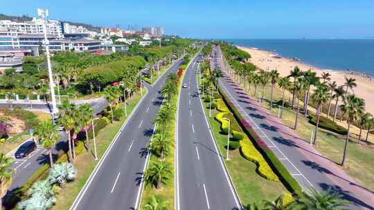 厦门思明区环岛南路黄厝海滩航拍福建风景风