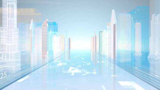 大气高科技城市建筑点线企业宣传背景视频