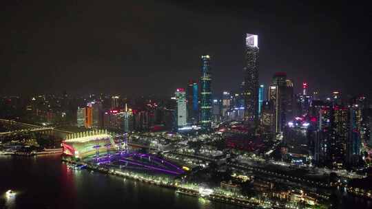 广州珠江夜景视频素材模板下载