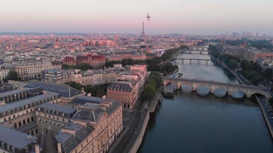 法国巴黎城市航拍视频素材模板下载