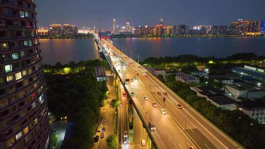 浙江省杭州市上城区复兴路复兴立交桥时代大视频素材模板下载