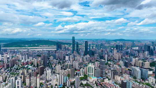 4k长沙城市大气航拍延时