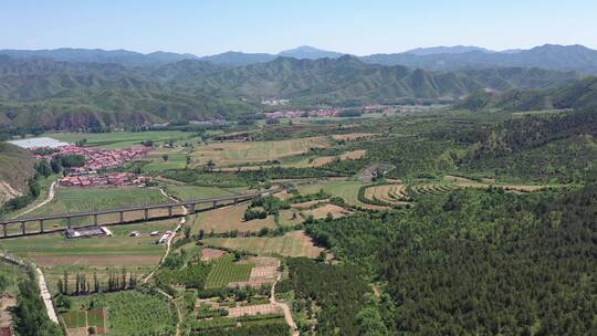 航拍古风四合院建筑