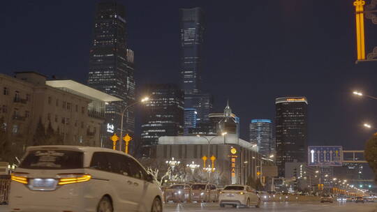 城市春节氛围 除夕街头 新年街景