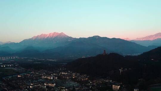 【4k】都江堰 都江堰雪山 都江堰水利工程