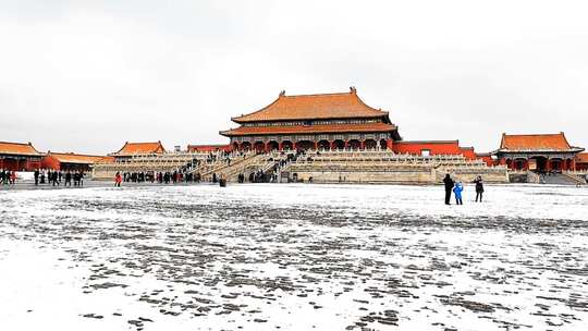 下雪的故宫紫禁城视频素材模板下载