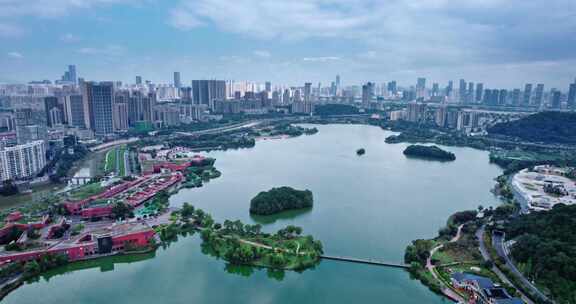 4k 航拍湖南长沙咸嘉湖景区