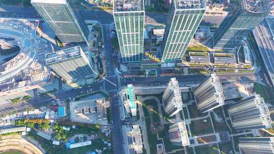 江西南昌赣江高楼大厦航拍城市风景红谷滩新