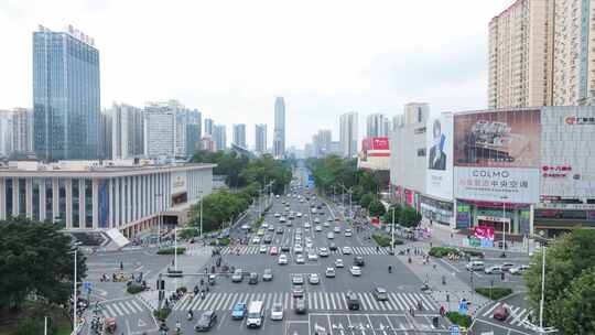 4K航拍广西南宁民族大道民族广场视频素材模板下载