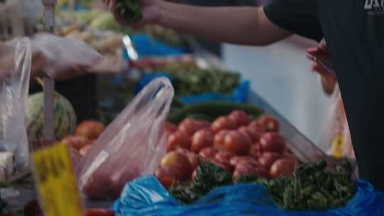 菜市场农贸市场卖菜视频素材模板下载