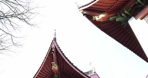 杭州灵隐寺寺庙内部建筑细节