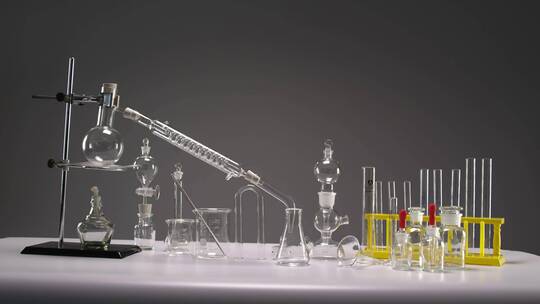 化学实验玻璃器皿视频素材模板下载