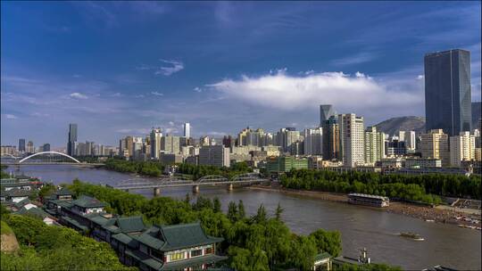 兰州白天中山桥城市延时 4K