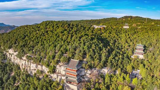 太原天龙山石窟航拍延时