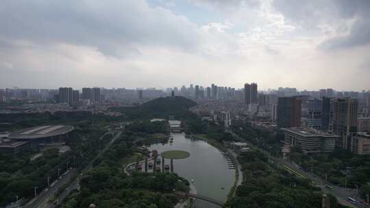 广东佛山千灯湖城市风光航拍