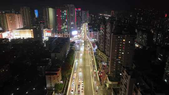 【合集】航拍城市夜景道路交通车流