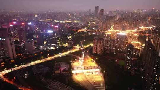 西安高新区锦业路夜景