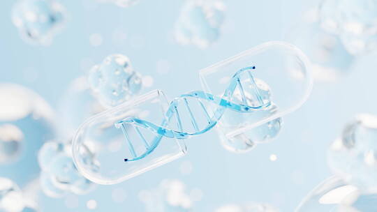 医药胶囊生物制药概念3D渲染