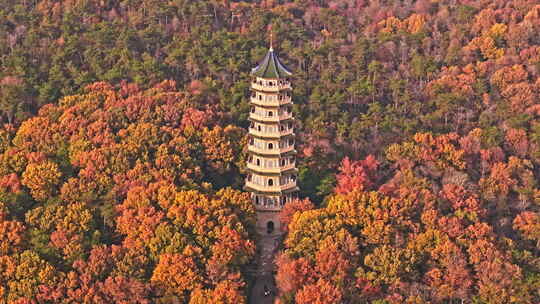 南京钟山风景区灵谷寺秋景