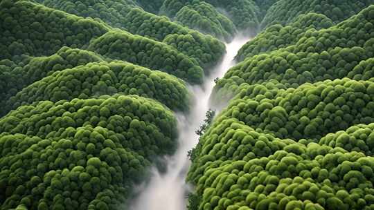 晨雾山脉山林