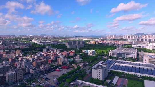 厦门翔安区马巷镇城市建筑航拍全景