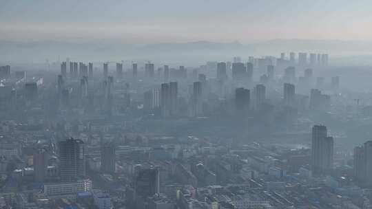 城市雾霾大气污染素材