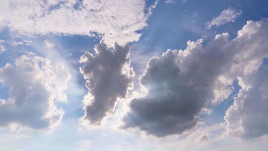 晴朗蓝天白云耶稣光线变化空镜转场延时