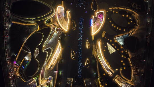 粤港澳大湾区地标珠海夜景日月贝情侣路