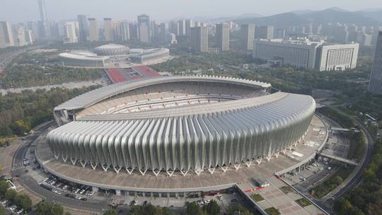 山东济南城市风光地标建筑航拍