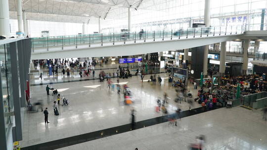 机场航站楼人群延时视频素材模板下载