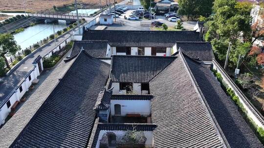 徽派建筑四合院 马头墙 天井特写