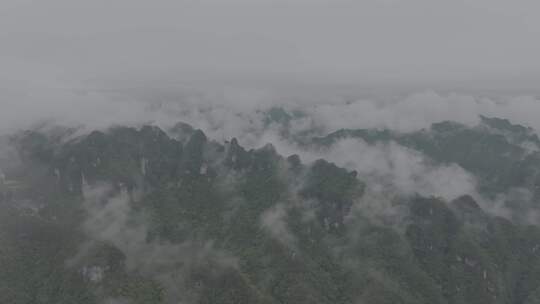 喀斯特地貌雨后云海自然风景4k素材