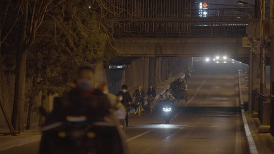 夜景街道 夜景车流 北京国贸