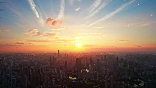 武汉西北湖 cbd 夕照 前推