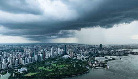 海口城市下雨延时