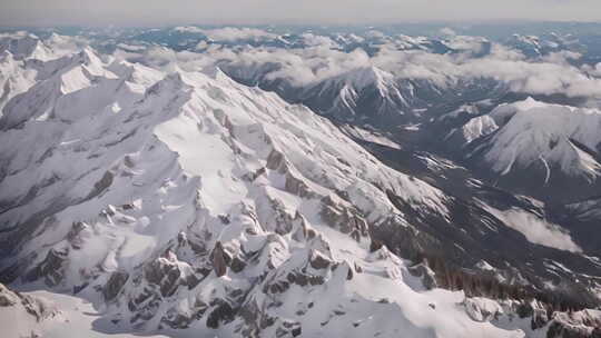 震撼雪山风景航拍