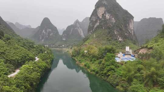 广西河池小三峡景区航拍