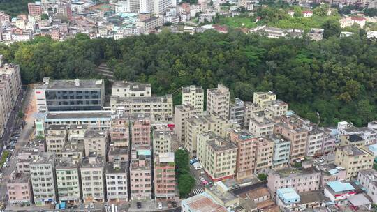 航拍深圳龙华区观澜城市建筑景观