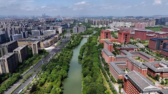 航拍杭州浙江大学紫金港校区