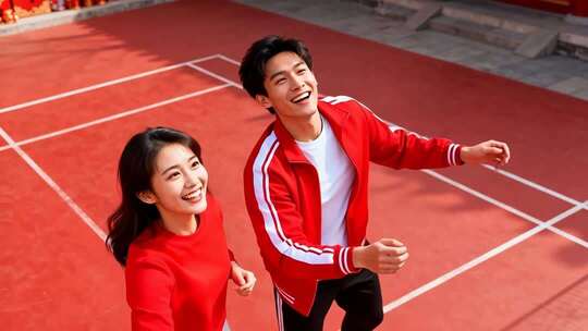 新年情侣温馨浪漫家庭家人春节人物