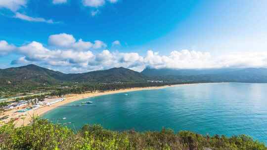 广东深圳西涌夏日午后晴天美景