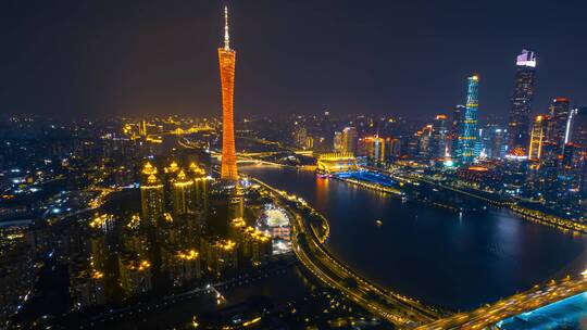 8K广州珠江夜景超级繁华夜景宣传延时