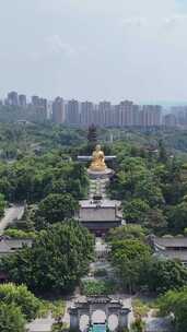 竖屏航拍重庆华岩旅游风景区华岩寺