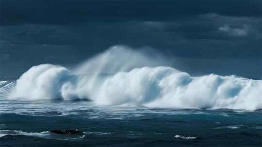 巨浪海浪波涛汹涌海洋力量概念视频