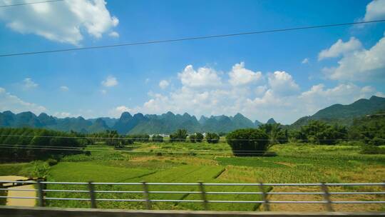 动车高铁火车窗外风景