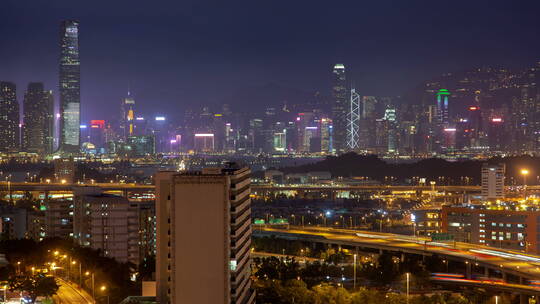 城市夜景延时拍摄视频素材模板下载