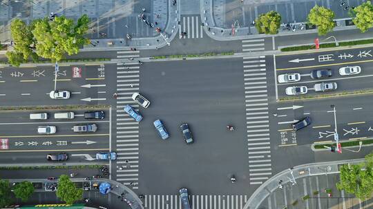 航拍城市交通公路十字路口视频素材模板下载