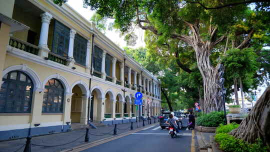 广州老街沙面大街历史景观欧式建筑